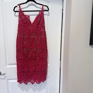 For Love and Lemons - red lace dress with - size large
